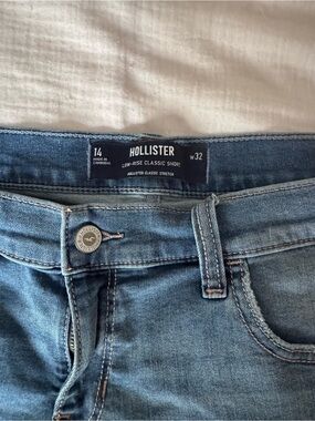 Hollister Women's Mid-Blue Denim Low-Rise Shorts